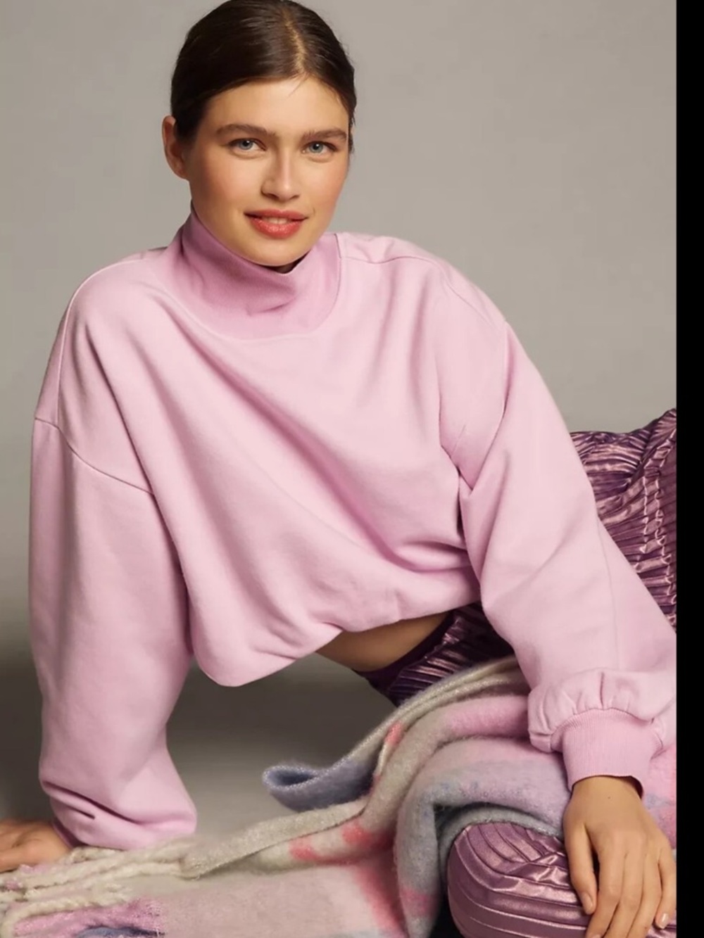 Anthropologie Pilcro Funnel Neck Bubble Hem Pullover - Size XS - Light lavender - Picture 2 of 8